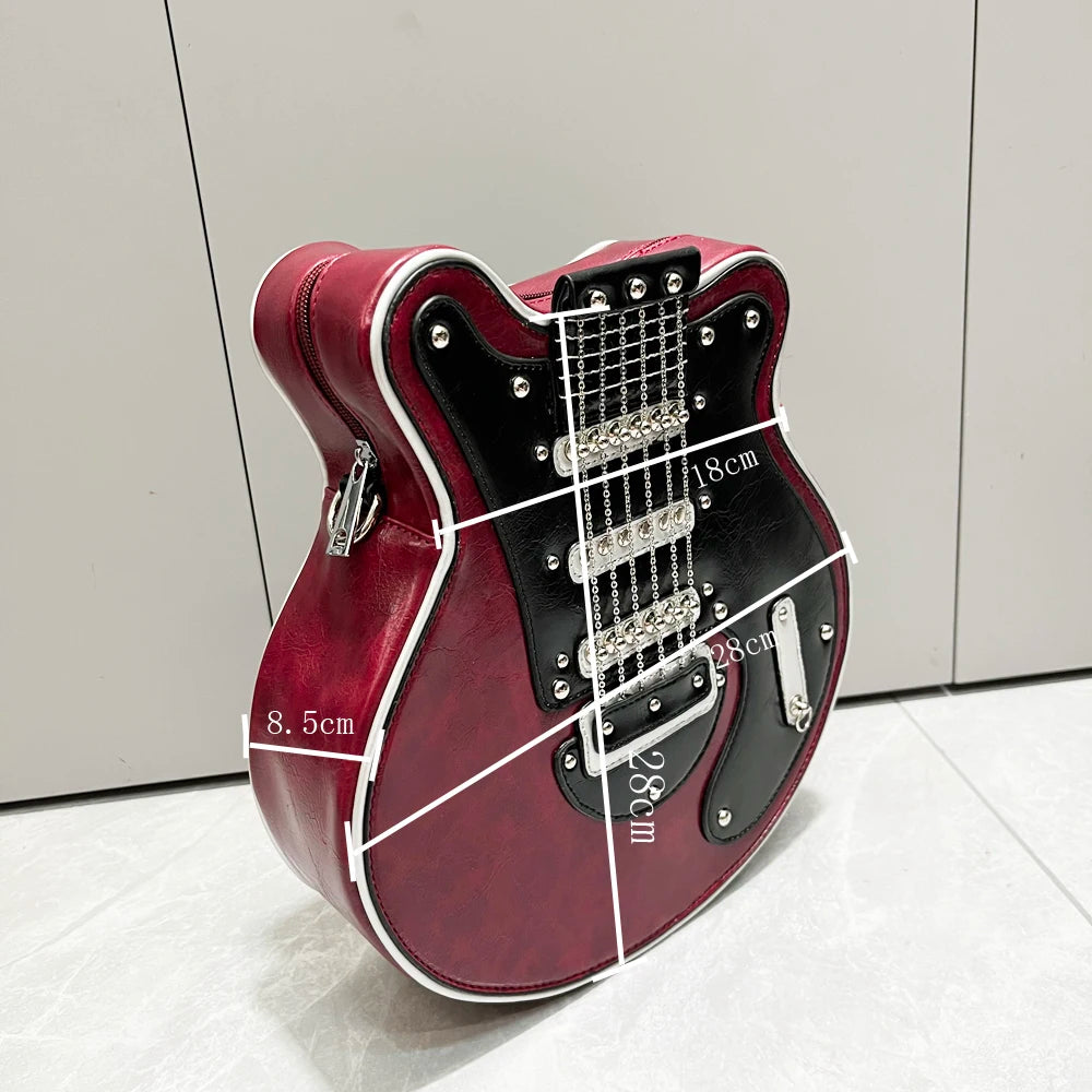 Leather Handmade Guitar Shape Crossbody Shoulder Bag