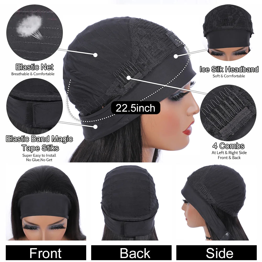 KEILANTRA Headband Human Hair Body Wave Wig - 180%