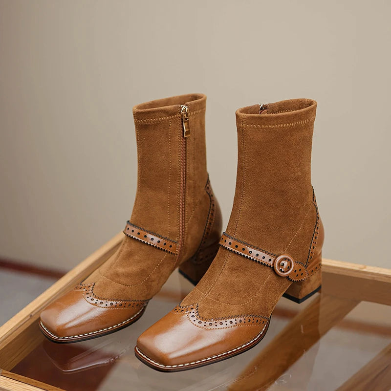 Genuine Leather Mary Jane Boots