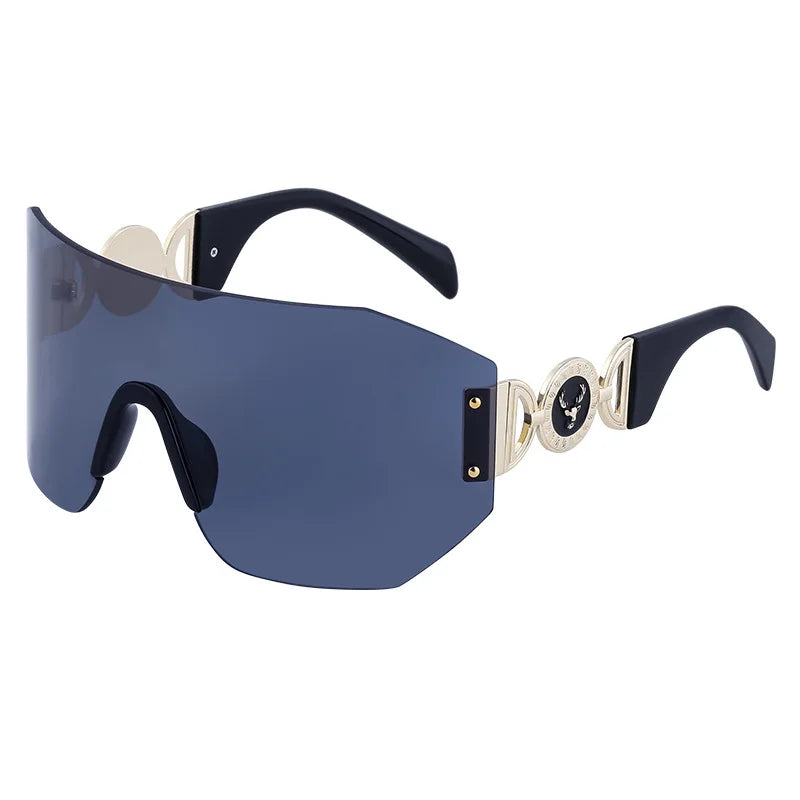 Oversized Y2k Punk Sports Rimless Shield Sunglasses
