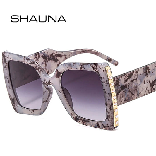 SHAUNA Fashion Oversized Square Sunglasses - UV400