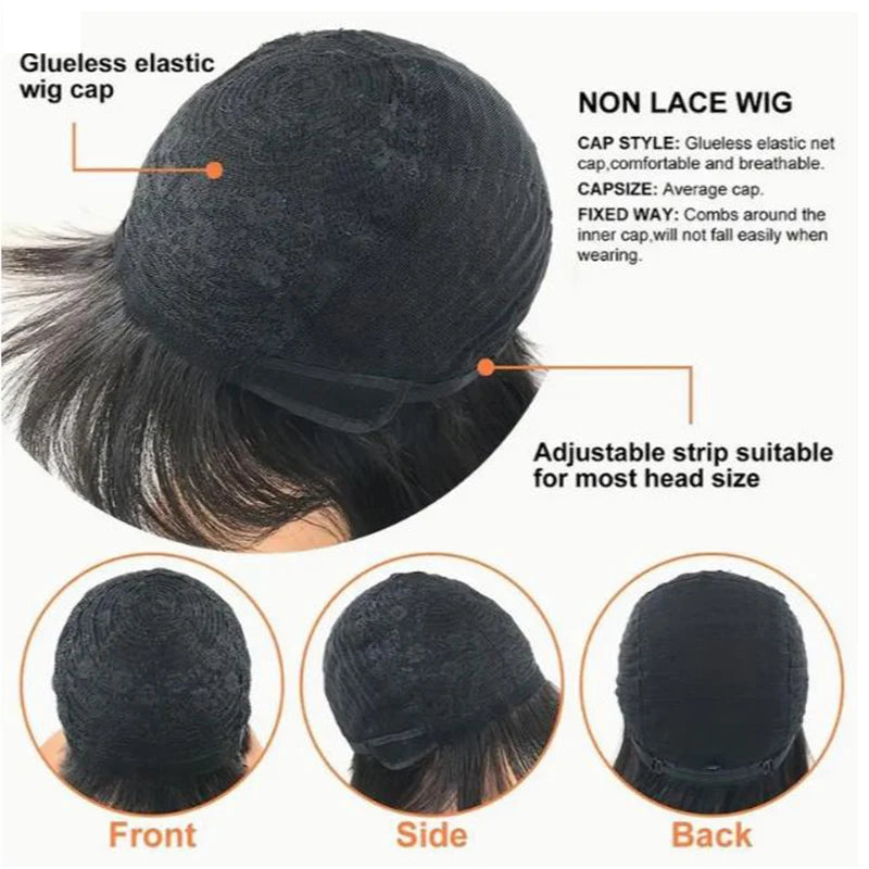 Colored Short Pixie Cut Human Hair Wigs - Glueless Wear And Go