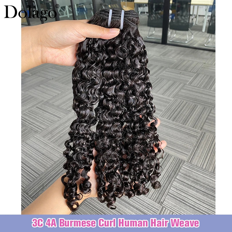 3C 4A Burmese Curly Hair Bundles - Virgin Human Hair Weft