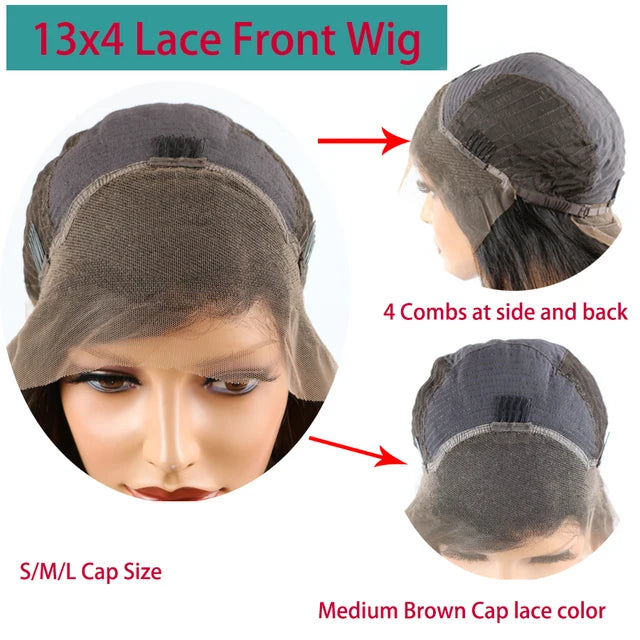 Eversilky Lace Front Human Hair Wigs with Bangs & Highlights