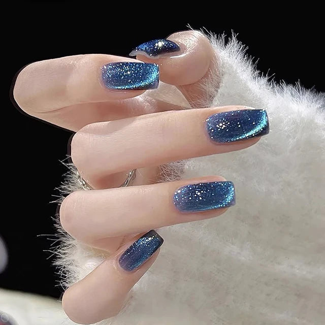 24pcs/box Cat Eye Phototherapy Nail Patch Wearable Fake Nails