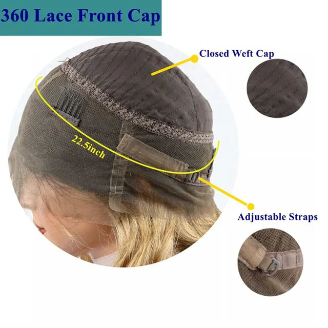Eversilky Lace Front Human Hair Wigs with Bangs & Highlights