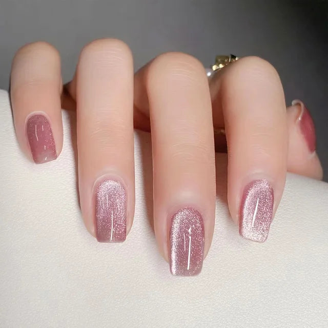 24pcs/box Cat Eye Phototherapy Nail Patch Wearable Fake Nails