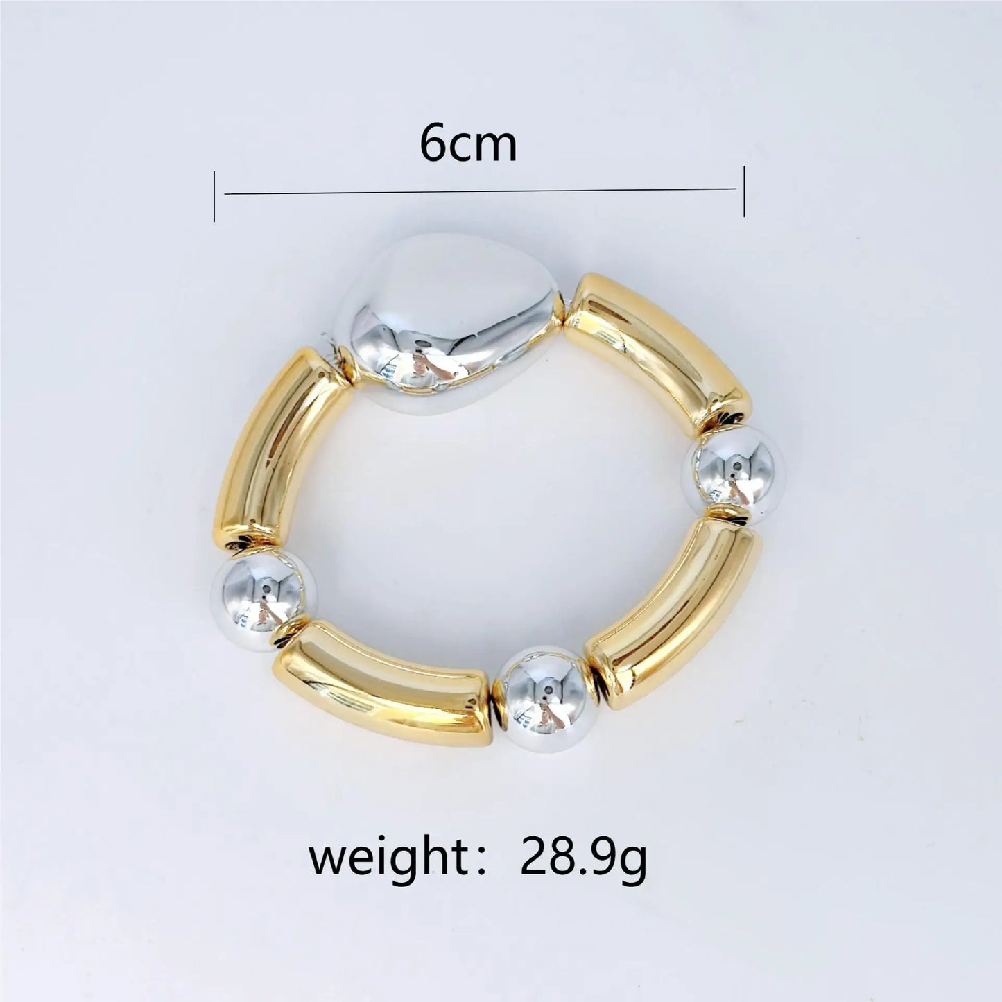 Metal Glossy Irregular Chunky Elastic Bracelets