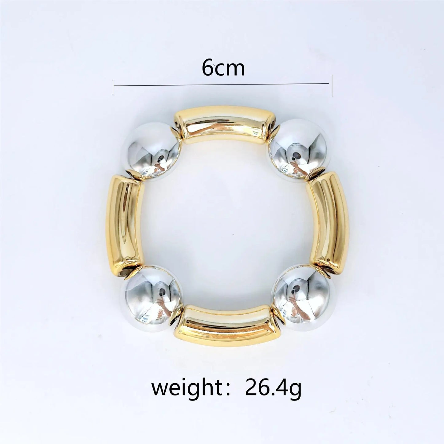 Metal Glossy Irregular Chunky Elastic Bracelets