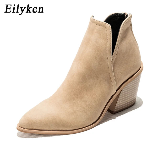 EilyKen Western Cowboy Ankle Boots