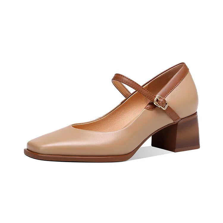 Genuine Leather Vintage Mary Jane Shoes