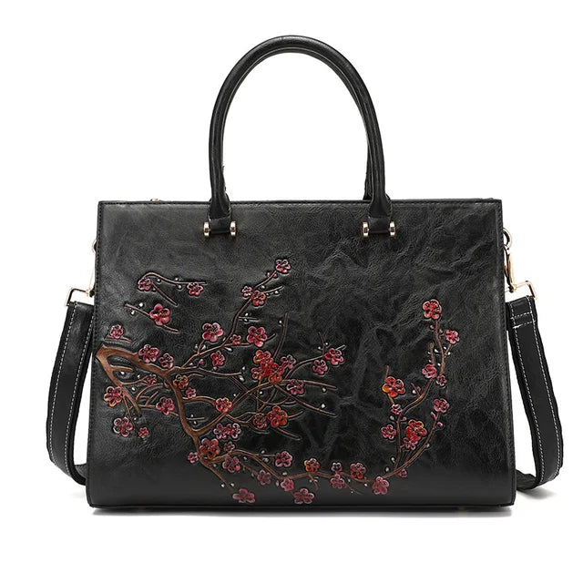 MOTAORA Vintage Embossed Leather Top-handle Bags