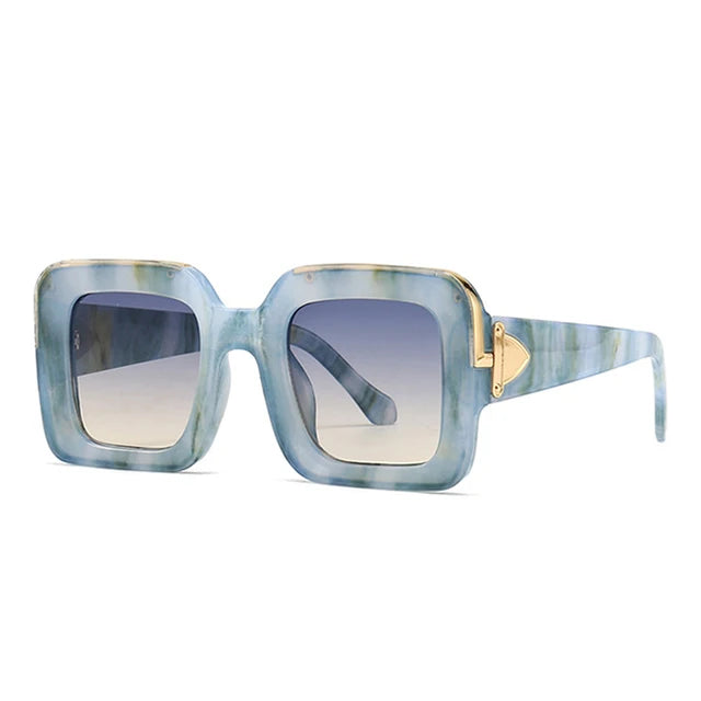 SHAUNA Retro Square Luxury Sunglasses