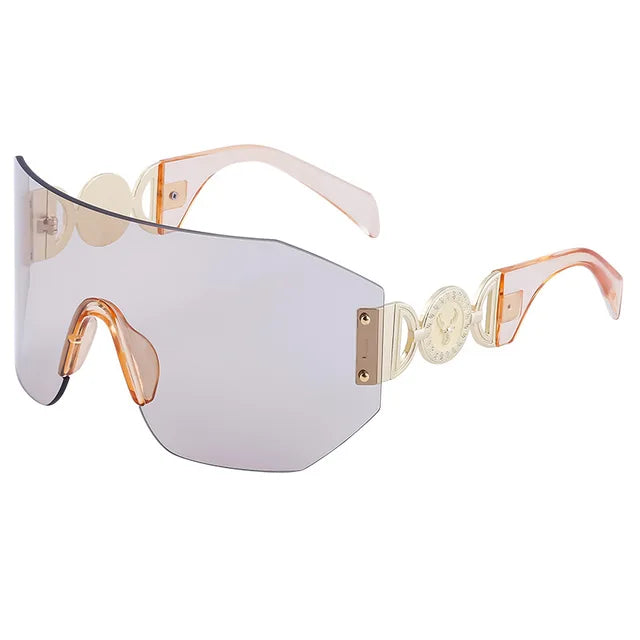 Oversized Y2k Punk Sports Rimless Shield Sunglasses