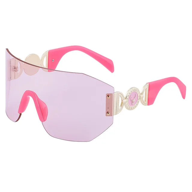Oversized Y2k Punk Sports Rimless Shield Sunglasses