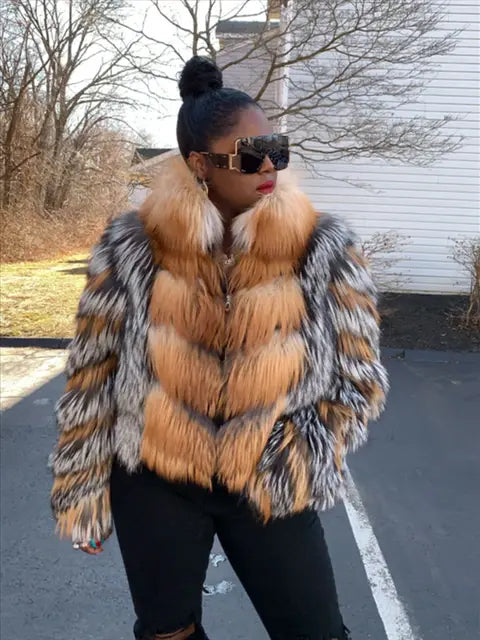 Real Red Fox Fur Jacket