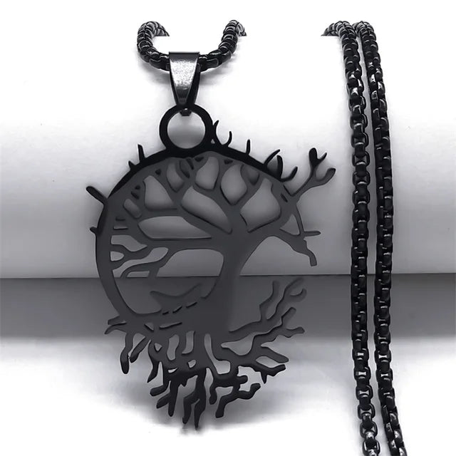 Artistic Lotus Flower Pendant Necklace - Stainless Steel Healing Chakra Necklaces