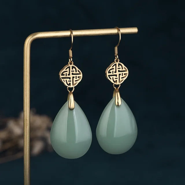 Enamel Chalcedony Earrings