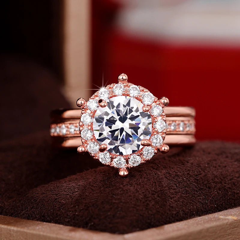 Huitan Special-interested Rose Gold Color Rings