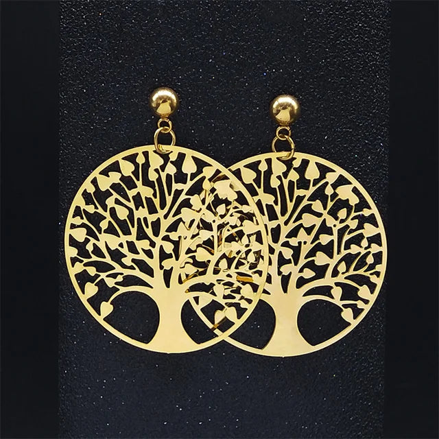 Fashion Bohemia Stainless Steel Flower Earrings - E9144