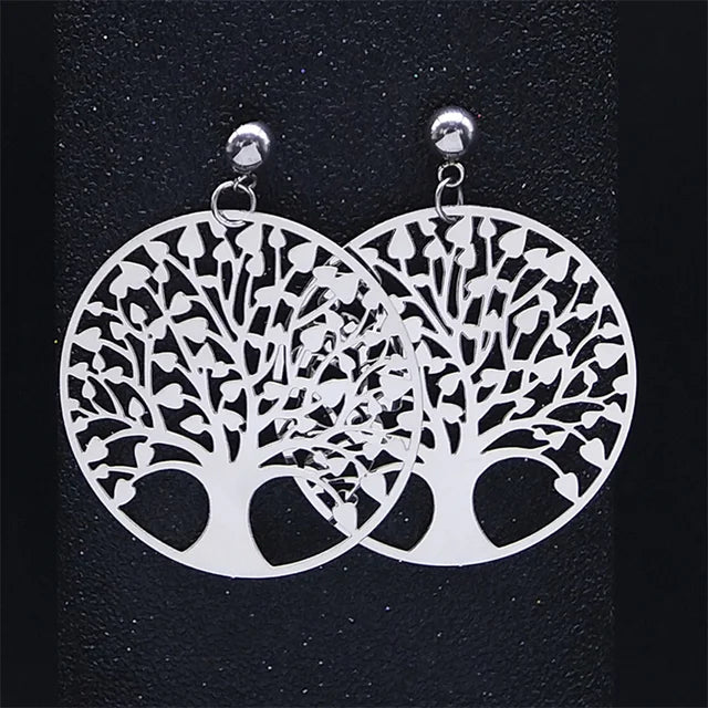 Fashion Bohemia Stainless Steel Flower Earrings - E9144