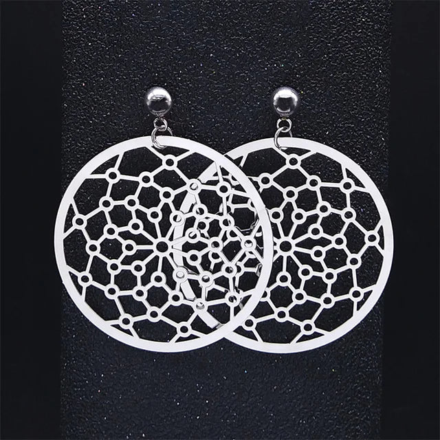 Fashion Bohemia Stainless Steel Flower Earrings - E9144