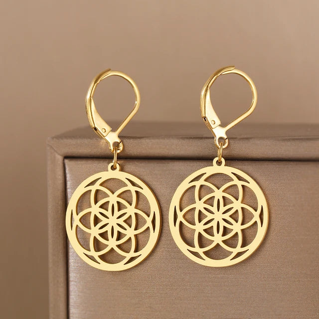 Stainless Steel Earrings - Dream Catcher Design