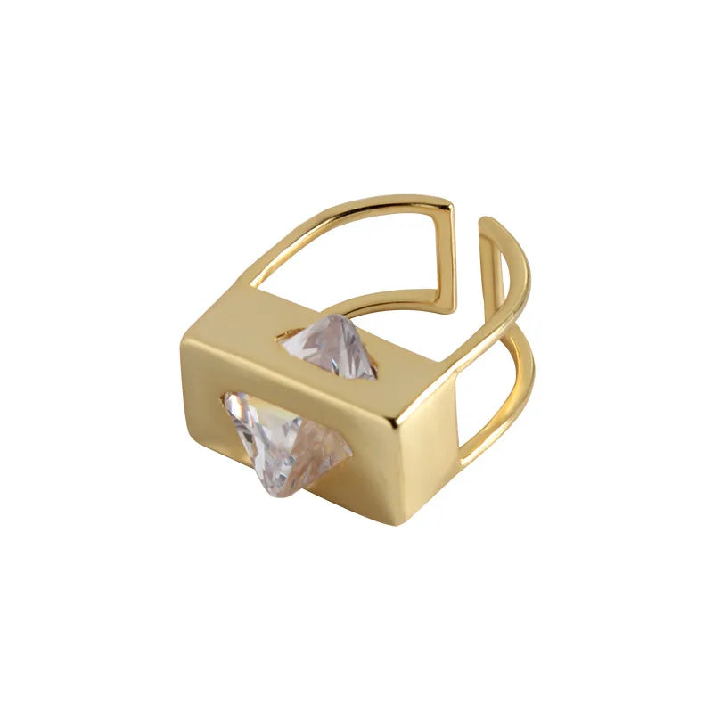 F.I.N.S Temperament Simple Geometric Wide Mid Finger Ring