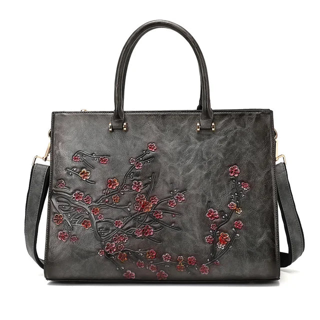 MOTAORA Vintage Embossed Leather Top-handle Bags