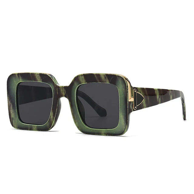 SHAUNA Retro Square Luxury Sunglasses