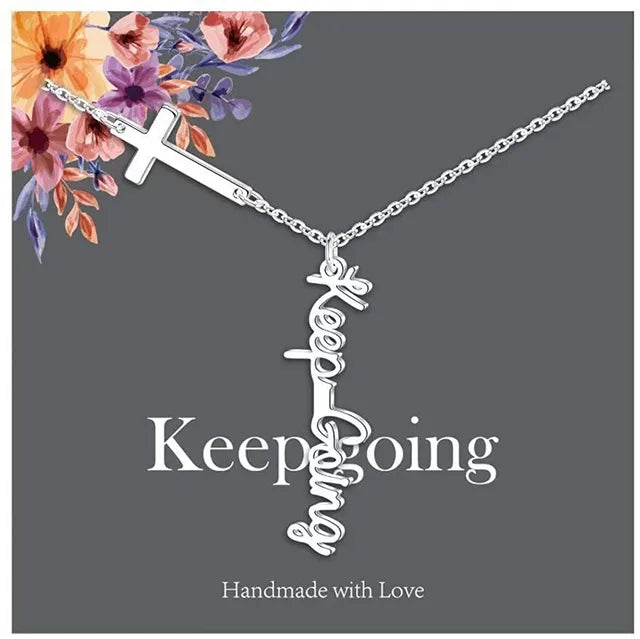 Stainless Steel Letter Cross Pendant Necklace