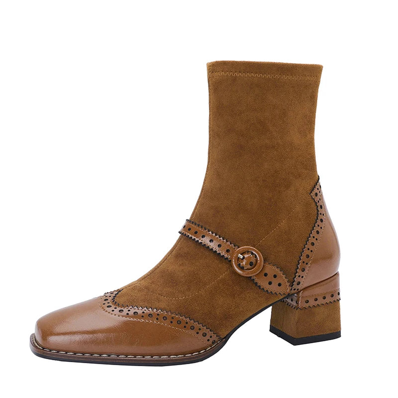 Genuine Leather Mary Jane Boots