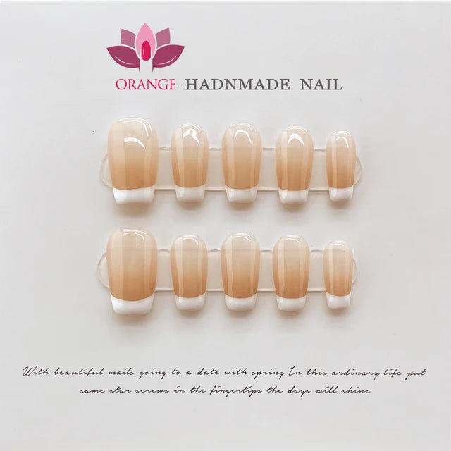 Handmade French Fake Acrylic Press On Nails With Design Nails Art