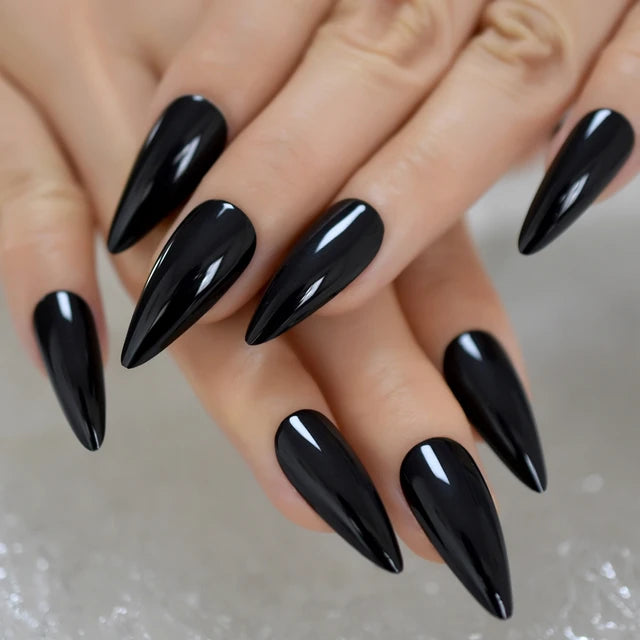 Stiletto Glossy or Matte Color Fake Nails