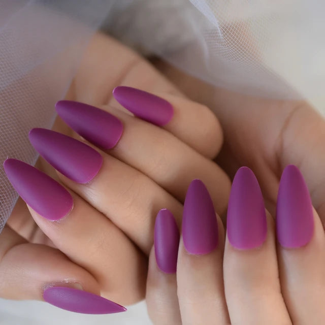 Stiletto Glossy or Matte Color Fake Nails