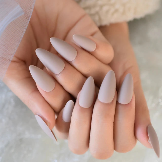 Stiletto Glossy or Matte Color Fake Nails