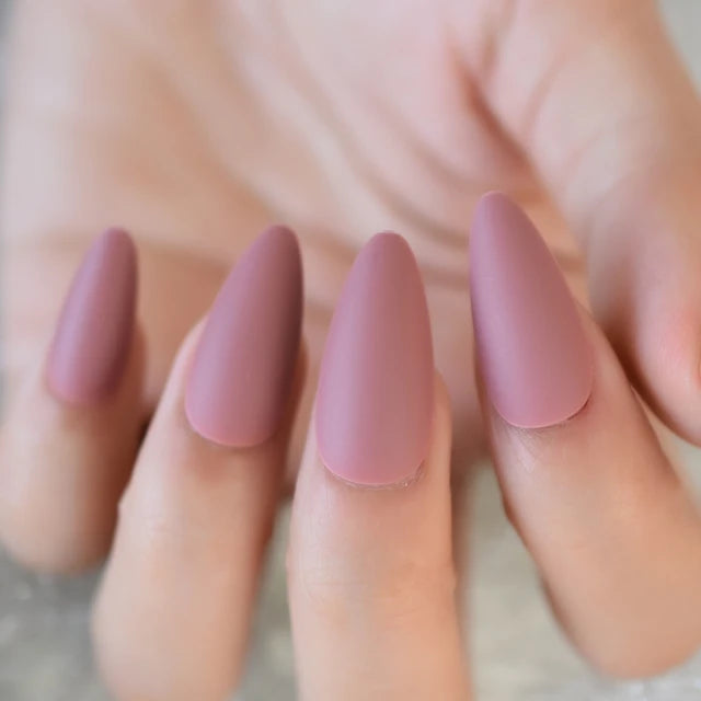 Stiletto Glossy or Matte Color Fake Nails