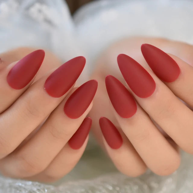 Stiletto Glossy or Matte Color Fake Nails