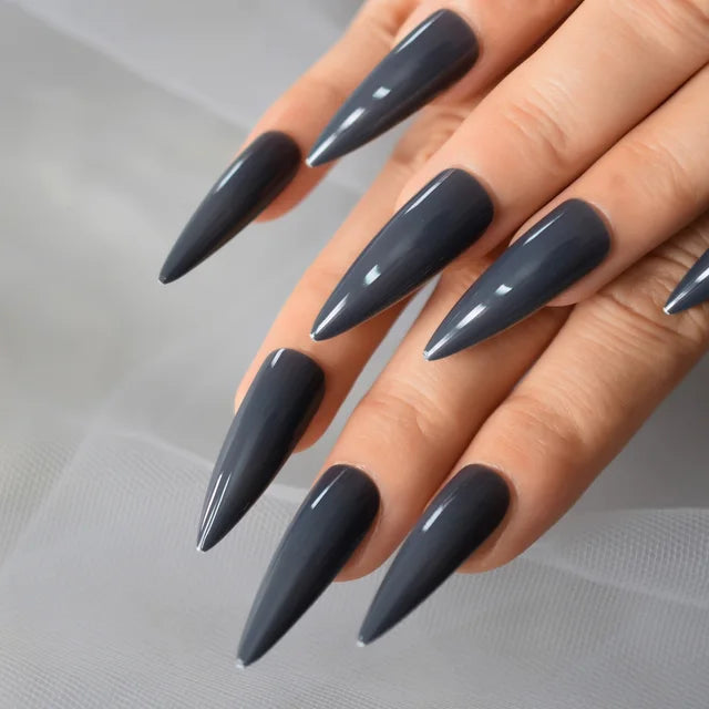 Stiletto Glossy or Matte Color Fake Nails