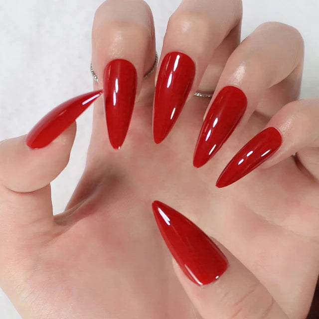 Stiletto Glossy or Matte Color Fake Nails