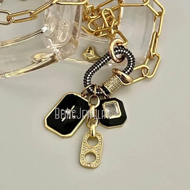 MUDULLA Stainless Steel Choker Paperclip Chain Carabiner Clasp Jewelry