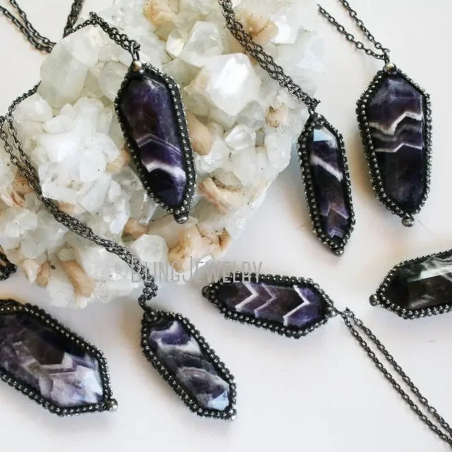 Amethyst Crescent Moon Necklace