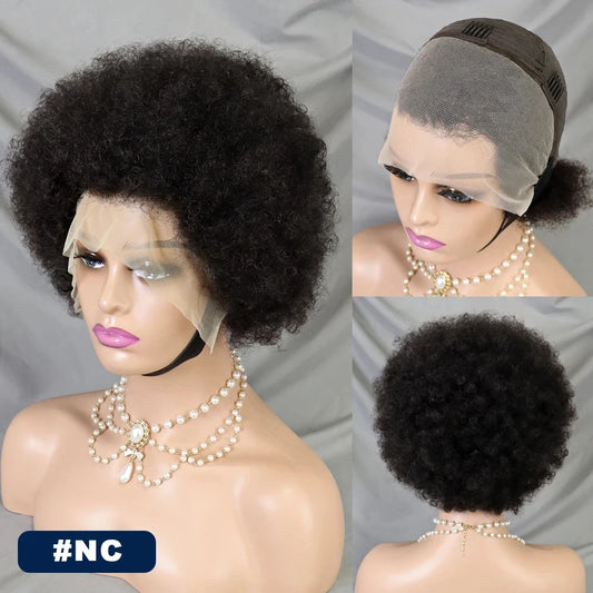 Natural Afro Kinky Curly Human Hair Wigs
