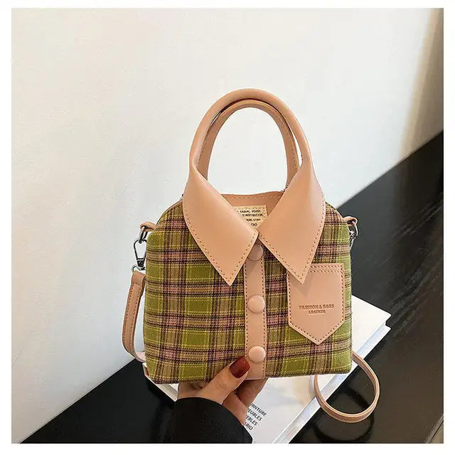 Shirt Style Shoulder Handbag - Crossbody Bag
