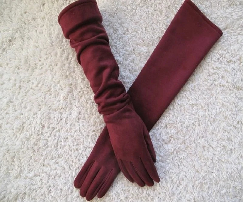 Women's Suede Gloves Winter