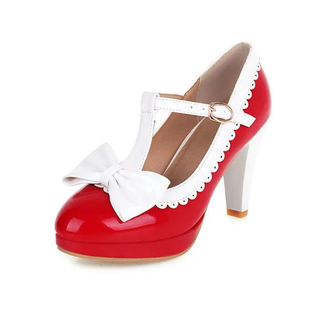 Lolita Mary Jane Shoes - Sweet Bowknot Ruffles