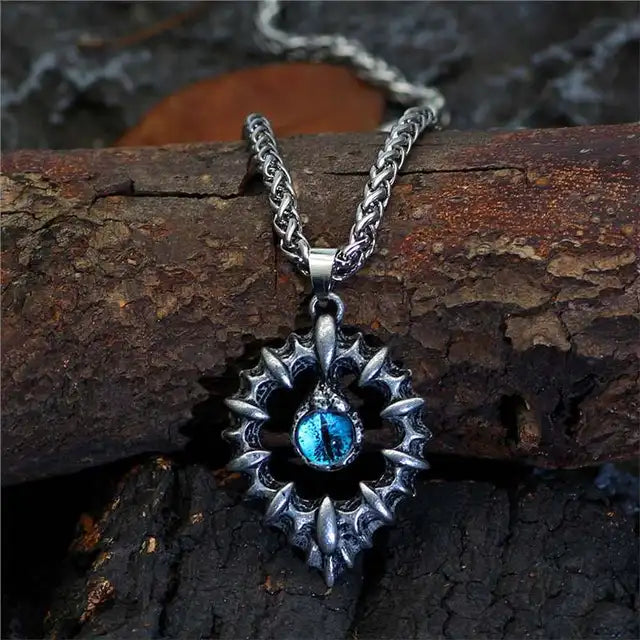 Gothic Red Devil Eye Triangle Pendant Necklace