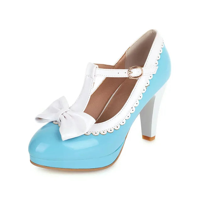 Lolita Mary Jane Shoes - Sweet Bowknot Ruffles