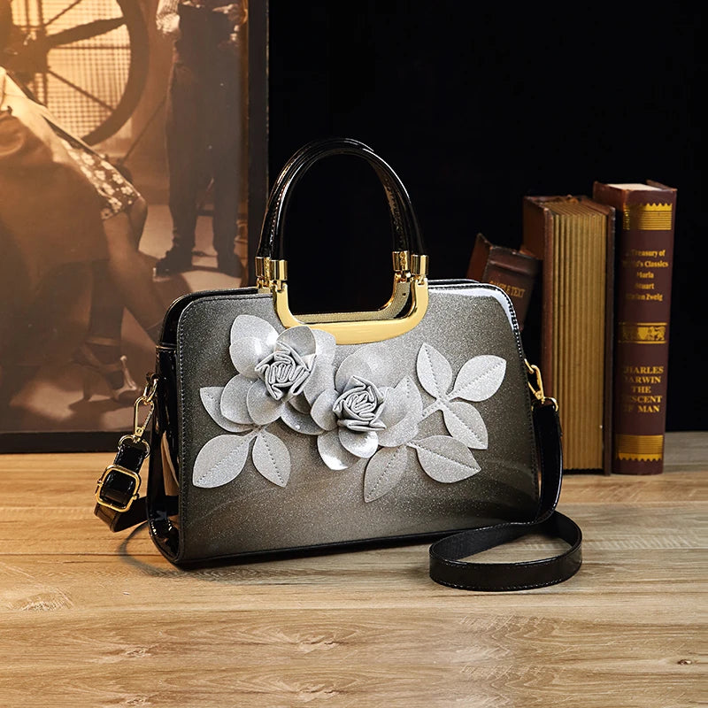 Luxury Rose Crossbody Clutch Frame Handbag