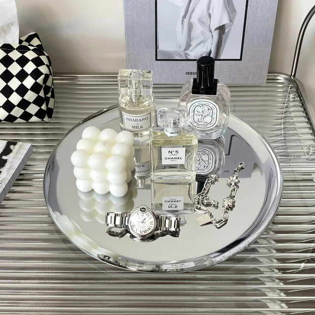 Stainless Steel Desktop Storage Tray | Stainless Steel Key Storage Box - Mirror Tray